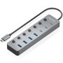 Aisens Hub USB 3.2 Gen2 10G USB-C con 8 puertos y PD 3.0 100W, Gris